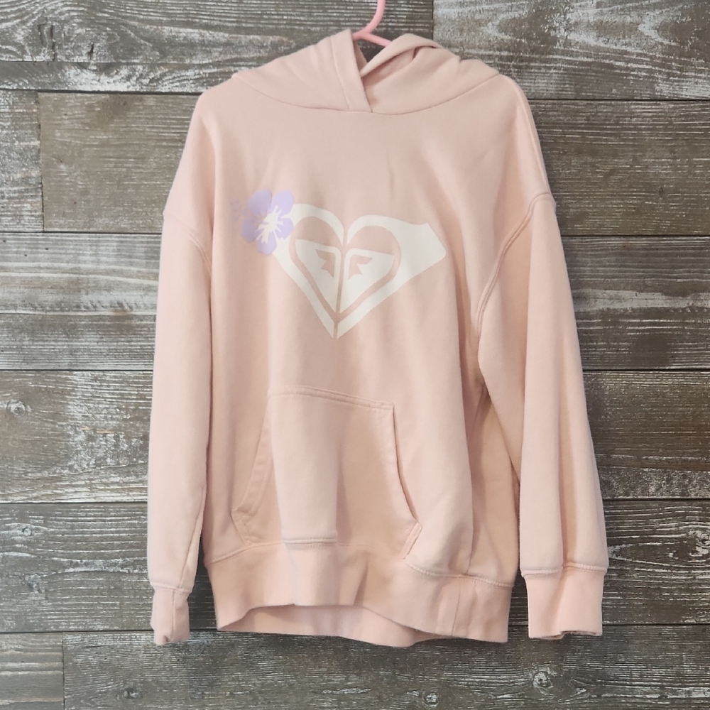 Roxy Light Pink Hoodie Sweatshirt size small